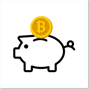Bitcoin piggy bank Posters and Art